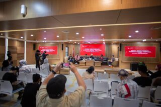 Konferensi pers Benang Merah Festival 2025 di PDS HB Jassin, Taman Ismail Marzuki, Jakarta, Kamis (17/7/2025).