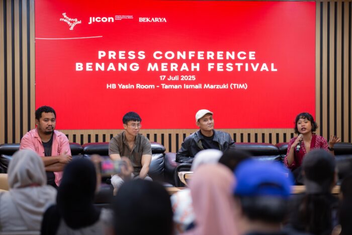 Konferensi pers Benang Merah Festival 2025 di PDS HB Jassin, Taman Ismail Marzuki, Jakarta, Kamis (17/7/2025).